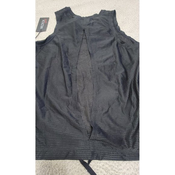Wildfox Women's‎ Black Activewear Tank Top Sleeveless Drawstring Hem Size XL NWT - Picture 6 of 11